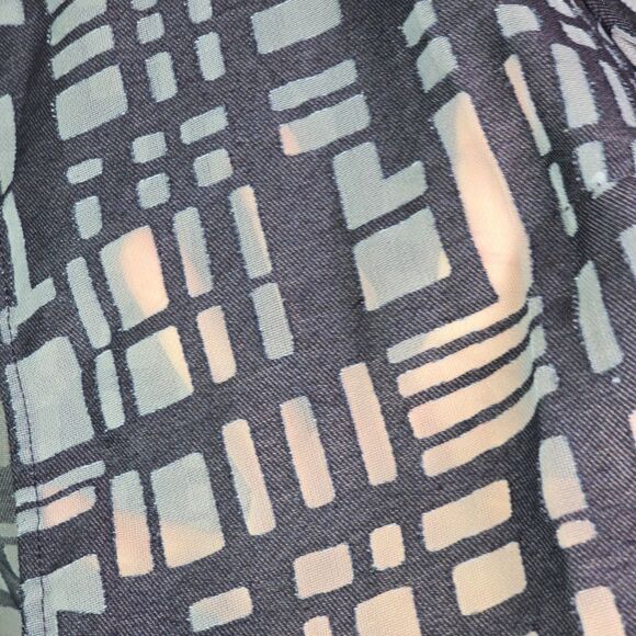 Chicos Lightweight Blue Gray Burnout Jacket Size 0 Geometric Pattern 3/4 Sleeve - Picture 9 of 15